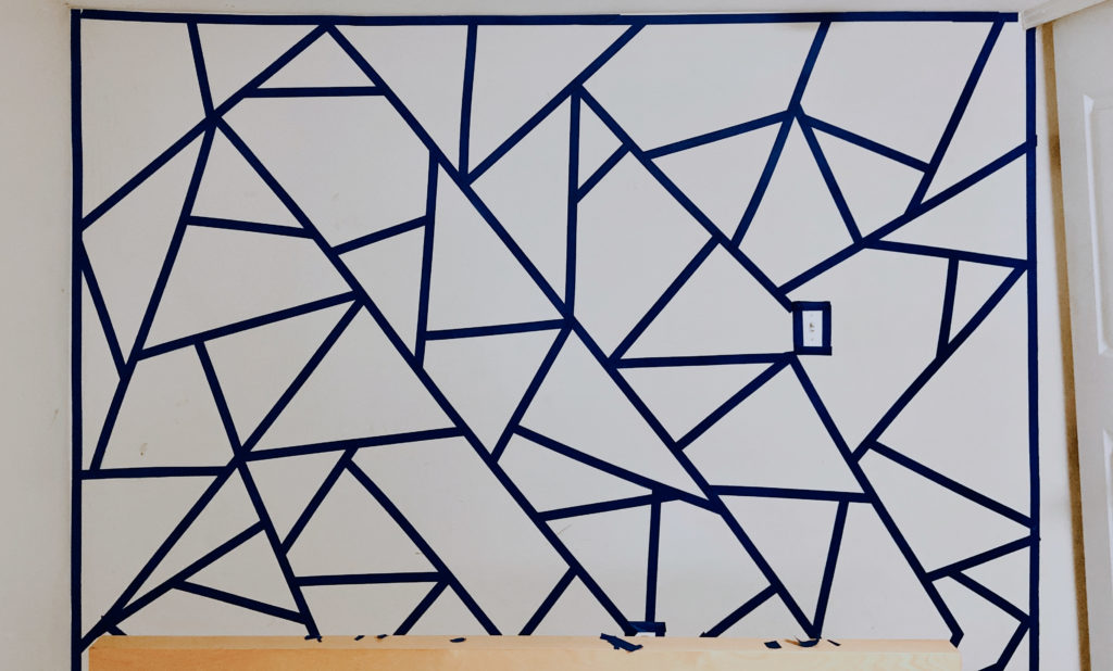 Painting an accent wall, geometric wall art